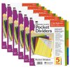 Charles Leonard Index Dividers with Pockets, 5-Tab, Assorted Colors, 5-Tab Set, PK6 48505ST